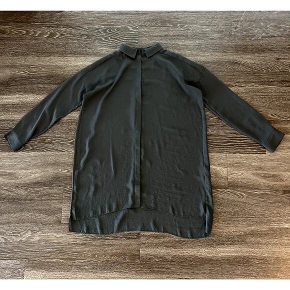 EUC COS Long Oversized Shirt Tunic Charcoal Gray Size 2 Minimalist High-Low Top - Picture 13 of 16